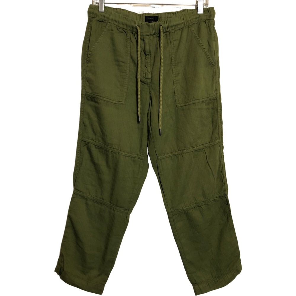 J. Crew Women's Olive Green Drawstring Cotton Casual Lounge Pants 10